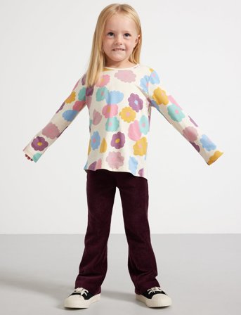 Lindex Leggings Flare Cord Tricot - Burgundy - 98