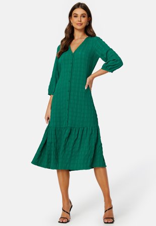 Happy Holly - Kimberly flounce dress - Green - Kläder - - Bubbleroom