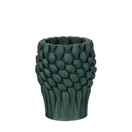 Keramik lervase, 16x16x20 cm, cypressgrøn