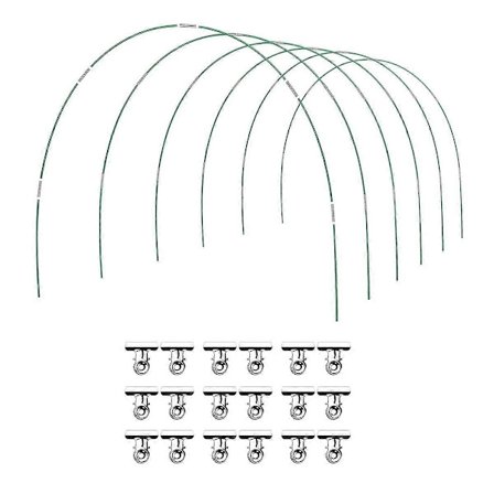 36 stk. Havetunneler Drivhusbuer 6 sæt af 2,6 m lange havebuer, rustfrit glasfiber R