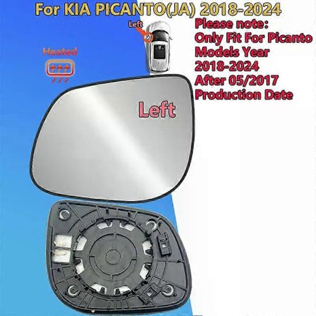 Til KIA Picanto/Morning(JA) 2018 2019 2020 2021 2022 2023 2024 LH&RH Opvarmet Bakspejl Glas#G6000/Bil Sidespejl-Glas