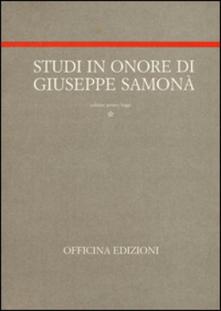 Studi in onore di Giuseppe Samonà Marina Montuori