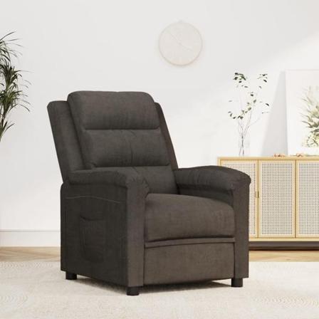Vidaxl Reclinerfåtölj Mörkgrå Sammet Grå