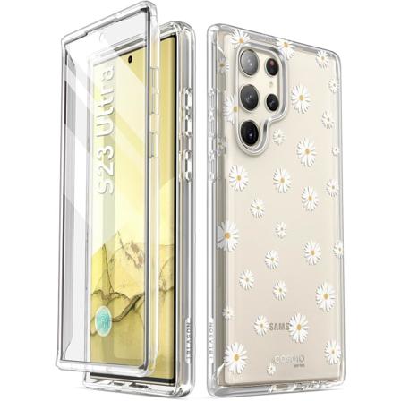lason Cosmo Series för Samsung Galaxy S23 Ultra Case ( Release), Slim Full-Body Stylish Protective Case med inbyggd WhiteDaisy