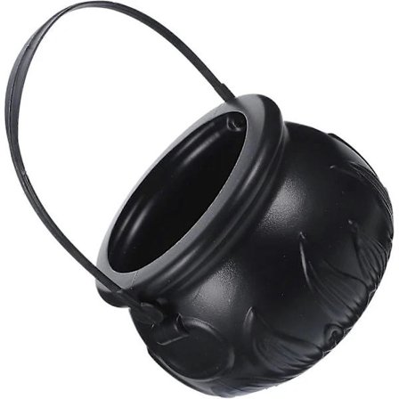 2025 1. Halloween Heksekjele Liten Svart Godteribøtte med Håndtak Kjele Stor pakke