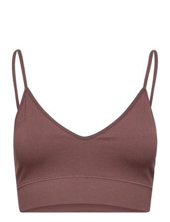 Bra Seamless Rib Top Lingerie Bras & Tops Soft Bras Tank Top Bras Burgundy Lindex