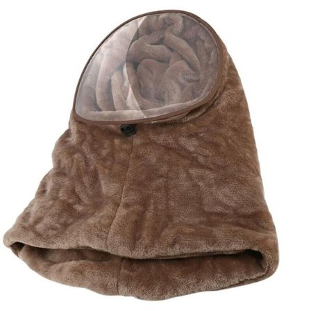 Vanntett og vindtett fleece-balaclava skimaske lue vinter sykkel vanntett nakkevarmer for kvinner menn brun