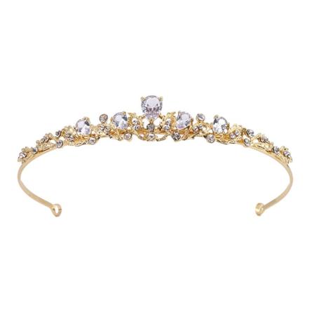 Gyllene brudtiara med zirkonkrona