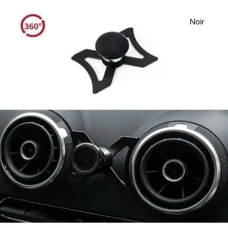 Magneettinen autopuhelinpidike Audi A3 S3 RS3 8V -malleille, autopuhelinpidike älypuhelimen GPS:lle, 360 astetta säädettävä näkymä, musta.ca[YD]