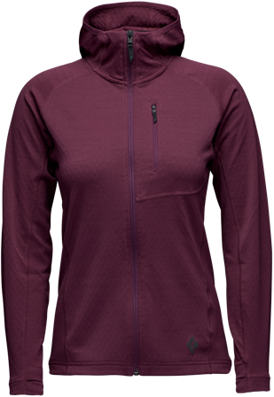 Black Diamond W Coefficient Hoody Blackberry - Mellomlag og Fleecetrøyer