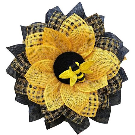 Bi dekoration för ytterdörr, väggdekoration solros bi konstgjorda dekorationer rustika påskfönsterkransar