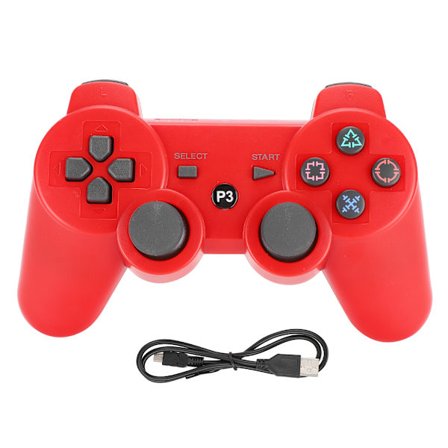 Trådløs Intelligent Bluetooth Spill Gamepad Funksjonell Håndtak Signalstabilisering for PS3 rød
