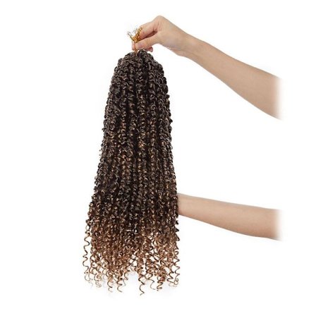 Passion Twist Hår Vattenvåg Syntetisk Heklet Flette Hårforlengelse for Kvinner-Perfet blackbrown&vividauburn 18inch_MGF