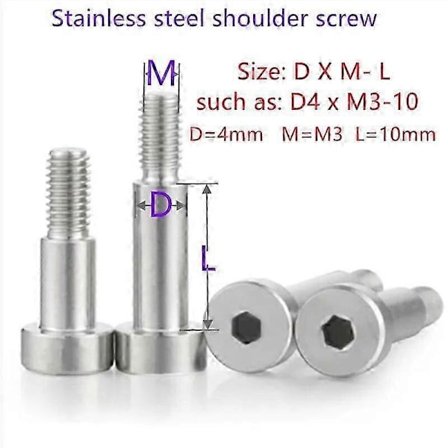 2-10 stk. Skulderskrue i rustfritt stål M2 M2.5 M3 M4 M5 M6 M8 M10 Sokkelhode Skulder Rullelager Skruebolt - Perfekt