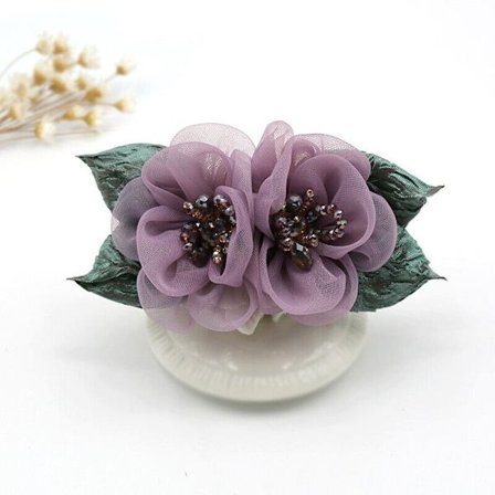 Net Garn Kristall Blommig Hårklämma Blomhårnål Spännen Br