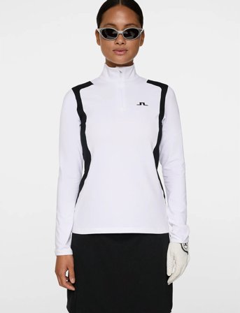 J. Lindeberg Mae Quarter Zip Mid Layer - White - XS