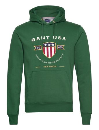 D1. Banner Shield Hoodie Huppari Vihreä GANT