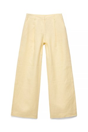 NA-KD taillierte Leinenhose mit weitem Bein - Hosen mit hoher Taille - Gelb - EU 34