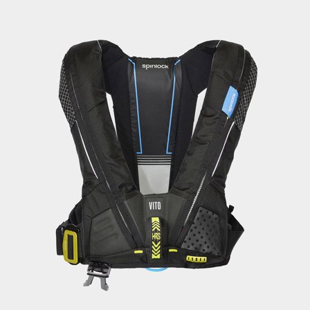 Giubbotto di salvataggio gonfiabile Spinlock Deckvest Vito 275N HRS Black, automatico + cartuccia di CO2 60 grammi, Taglia Unica (50+ kg)