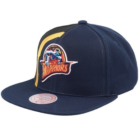 Mitchell & Ness - NBA Blauw snapback Cap - Golden State Warriors Retroline Navy Snapback @ Hatstore