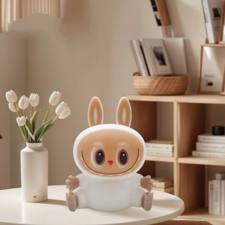 Monsters Varm - Trykstyret Natlampe - USB-opladet, Hyggelig Sovetimergave til Børn (hvid) white