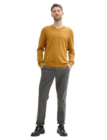 Tom Tailor Basic V-Neck Knit - Yellow - S