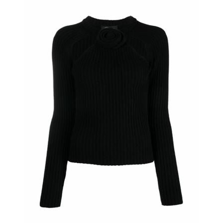 Blumarine Round-neck Strik Sort, Dame Striktrøjer