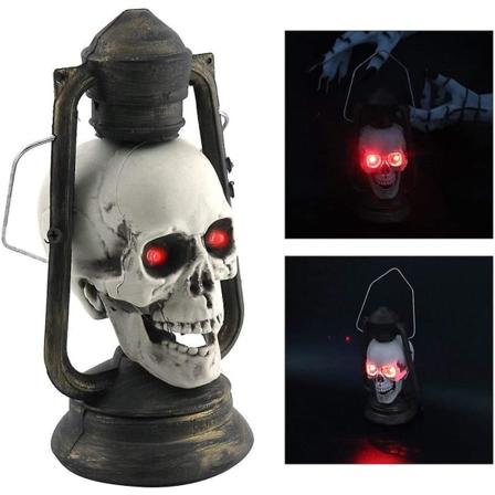 Halloween-lyhty LED-liekillä, välkkyvä pääkallo, häihin, juhliin, koristeisiin, jouluun, tunnelmavalona