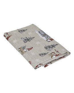 Bordsduk Harald med tryckt Tomtemotiv Röd - Jul - Fondaco