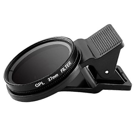 Barsinfi pol Ultratunt Clip-on Cpl Telefonlins Kamera Cirkulärt Polariserande Neutralt Densitet Filter 37mm Lins Kameralins (svart)