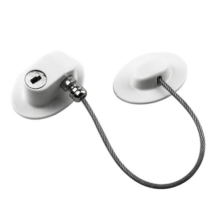 2 stk kjøleskaplås med nøkler - Rustfritt - Kraftig 3M-lim,