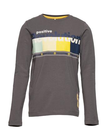 Nkmtisson Ls Slim Top Box Langærmet T-shirt Grå Name It