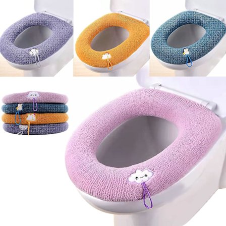 Sett med 4 Toalettsetetrekk (4 farger), Toalettsetetrekk, Vaskbart