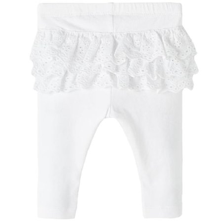 Name it Baby Leggings med blonder, hvid, str. 68