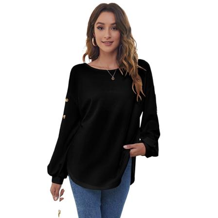 Topp høst langarmet løs passform casual pullover skjorte