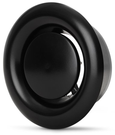 Fresh FMLS 100 Poistoilmaventtiili musta, säädettävällä ilmamäärällä Ø100 mm, Ilmanvaihto