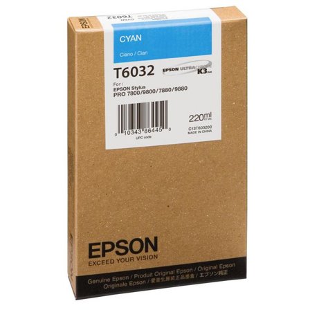 EPSON Bläckpatron, T6032, cyan, singelförpackning, C13T603200 - Lyreco - Toner och bläck - Bläckpatroner - Bläckpatroner Epson