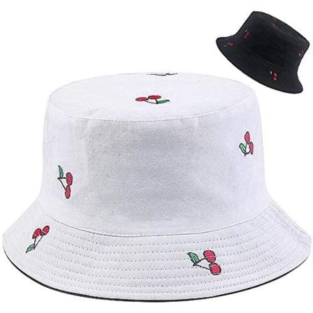 Kääntyvä kalastajanhattu, kaksinkertainen käyttöpuoli (valkoinen ja musta)