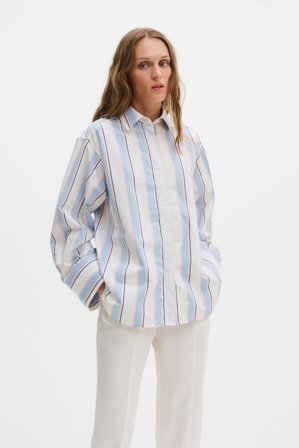 Malina - Classic shirt - S - Sky Blue Stripe