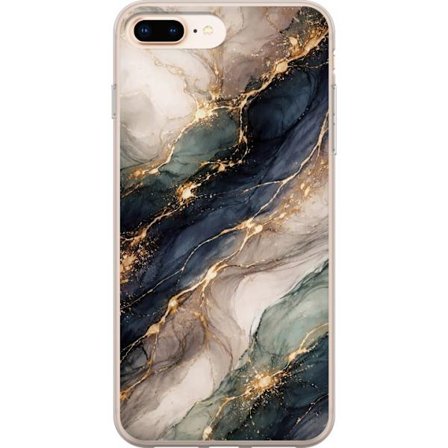 Yhteensopiva Puhelinkuori Apple Apple iPhone 7 Plus Ylellinen abstrakti marmoritaide mustalla, valkoisella ja kullalla elegantteine linjoineen, eksklu