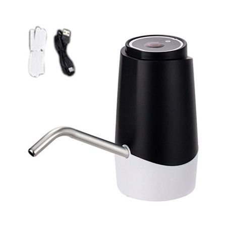 Elektrisk pumpe til flaske, USB-opladning, automatisk doseringspumpe til køkken, camping, værksted (sort)