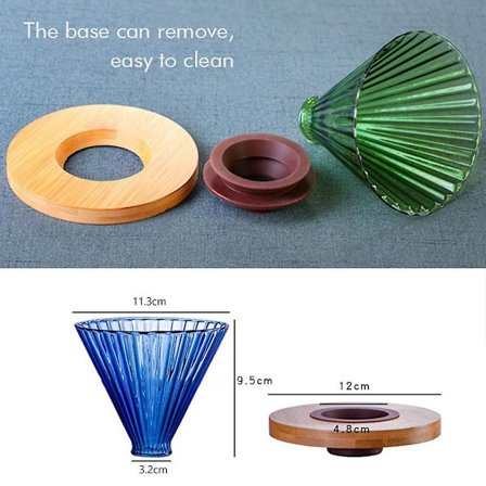 V60 glass kaffedripper kaffeserversett kaffetrakt dripper varmeresistent kaffekanne hell