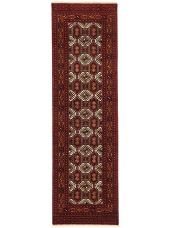 Turkaman Teppe 86X290Løpere Svart/Mørk Rød Ull, Persia