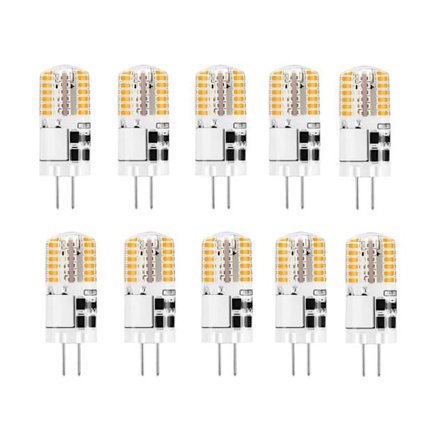 10x G4 LED-lampor 12V AC/DC Varmvitt 3000K 3W, 48LED Dimbar Ljus-WELLNGS