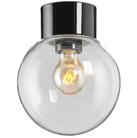 Ifö Electric Classic Glob 180 Takarmatur IP54, rak, E27, rak Svart, Belysning