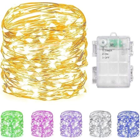 3MLed Lyskæde Batteridrevet, Batteri Fe Lys Julelys til Indendørs Lys