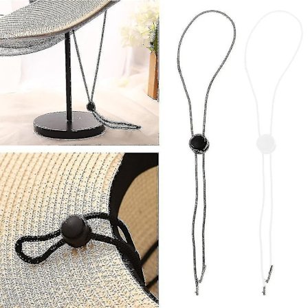 Hattestropp med klips, justerbar hattestropp og klips for å holde hatten på plass