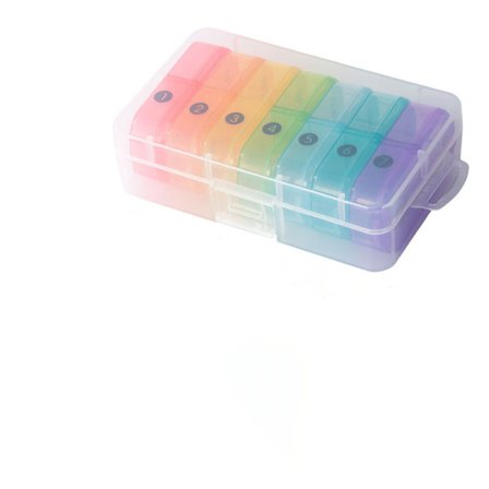 Svart pluss syv farger Klassiske ukentlige piller - Fargesortiment