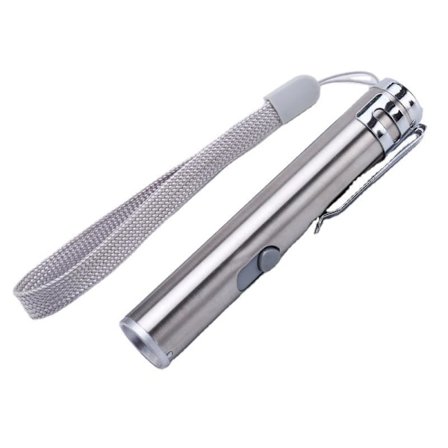 USB mini lommelykt, vanntett rustfritt stål medisinsk veske, mul