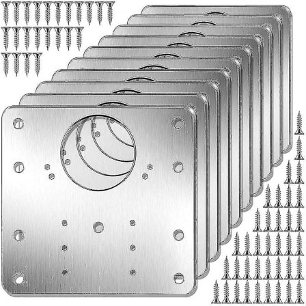 10 stk skap hengsel reparasjonsplate sett med hull flate festebraketter